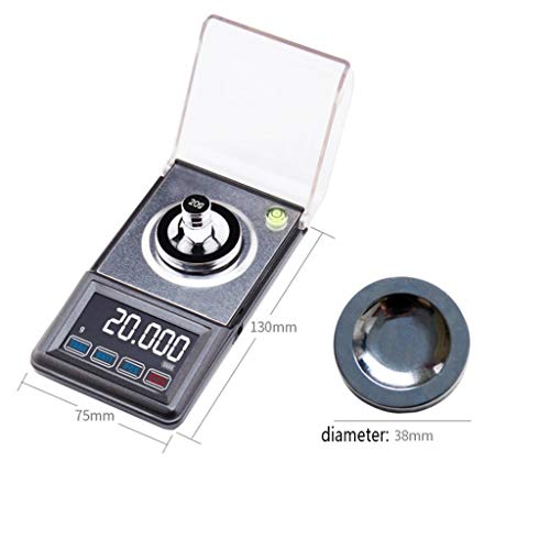 DFEDHF Electronics Scale High Precision Smart Digital Gold Diamond Jewelry with Windproof Cover Precision Small, 0.001g/20g