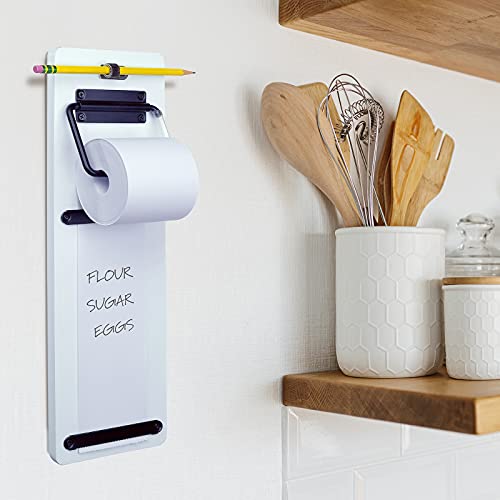Excello Global Products Wall Mounted Note Paper Dispenser with a 160 Foot roll of Paper Included (White)