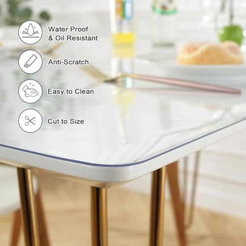 AHWEKR Office Chair Mat for Hard Floors 45 x 93 Inch, Clear Plastic Floor Protector for Rolling Desk & Computer Chairs, Transparent Under Desk Mat for Hardwood, Wood & Tile Floors
