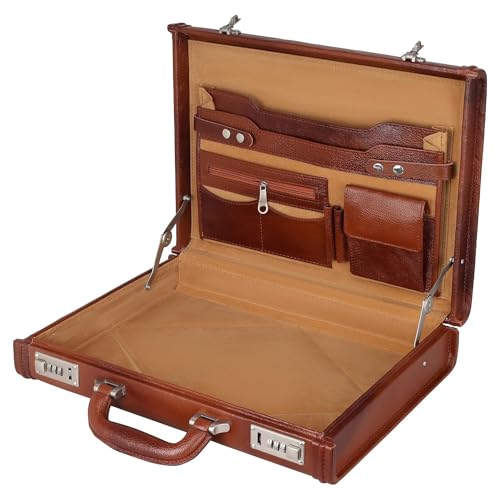 ACEKING Luxury Leather Briefcase for Men Full Grain Executive 17'' Laptop Bag Business Attache Case Office Work Bag Vintage