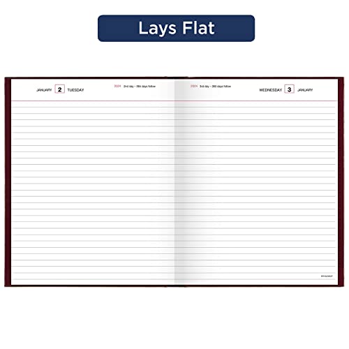 AT-A-GLANCE 2024 Daily Diary, Standard Diary, 7-1/2" x 9-1/2", Medium, Hardcover, Red (SD3741324)