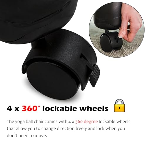 Acivirdde Heavy-Duty Yoga Ball Chair, Ideal for Core Muscle Training, Exercise, and Fitness at Home or in The Office; a Perfect Stability Ball.
