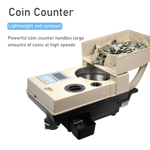 UWYTGF Automatic Coin Counter & Sorter - 1200 Coins Per Minute,Batch Counting for Banks,Shops,Restaurants