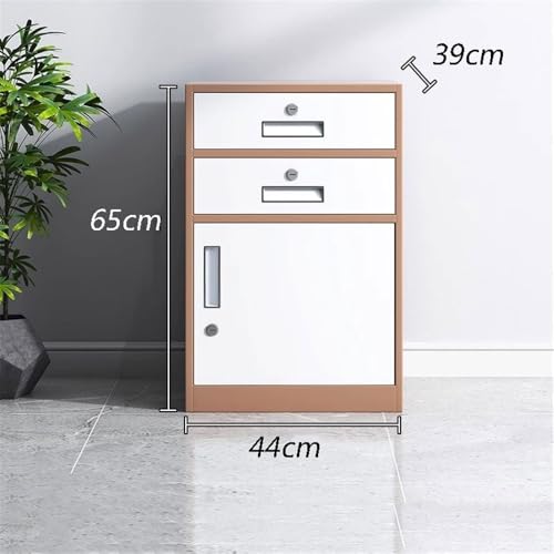 LIBANGRONG-888 3 Tier Large Capacity File Cabinet, Office Data Organization Cabinet, Balcony Storage Cabinet with Locks File Storage Cabinets (White)