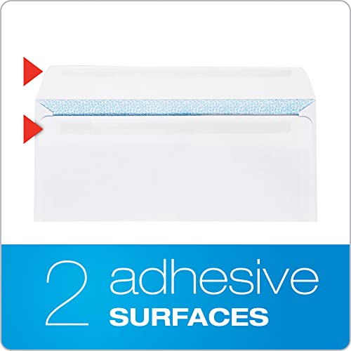 Columbian #10 Security Envelopes, 500 Pack, Double Window Self Seal Envelopes for Invoices, QuickBooks Checks and Business Mailings, 4-1/8 x 9-1/2 Inches, Durable 24 lb White Paper