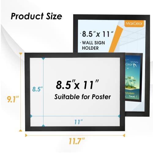 MaxGear Wall Mount Sign Holder 8.5 x 11 with Magnetic Frame, 50 Pack