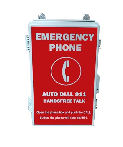 LeCall Emergency Phone Box/Outdoor Emergency Phone/Pool Phone/Emergency Dialer, Auto Dial 911 and Handsfree Talk, IP66 Water Proof, TEP331PB