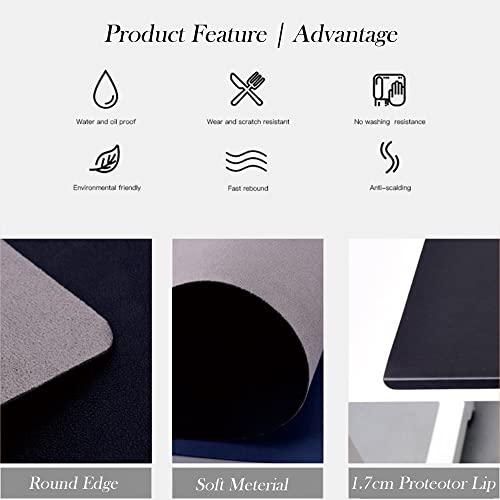 Soft PU Leather Desk Pad with Edge Protector, Smooth Mouse Pad Extended Laptop Desk Mat Large Desk Blotter Pad, Waterproof Desk Protector Mat for Office and Home,150x60cm,Wine Red