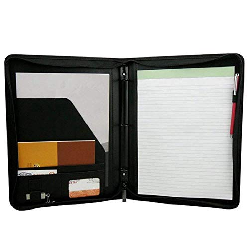 Document organiser,Expanding File Organisers File Organisers Conference PU Leather A4 File Folder Document Holder Ring Wallet for Business Meetings Office Surpply-Black for Storage Files (Color : Blac