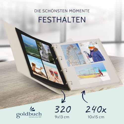 Goldbuch Ring Binder A4, Linen, Beige, 26x32 cm