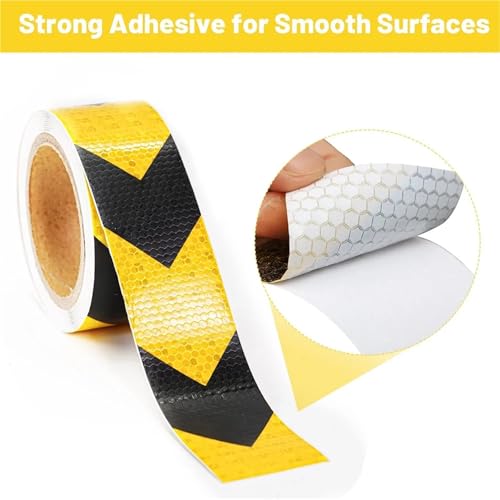 Color-Coding Labels 2/4/6roll*32.8ft 2'' Stickers Reflective Tapes Glass Beads Arrow Waterproof Adhesive Reflect Sticker DIY for Road Signs for Road Instructions(6roll)