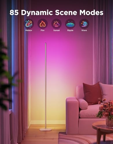 Govee RGBIC Floor Lamp Basic, 1000lm LED Corner Lamp, Champagne