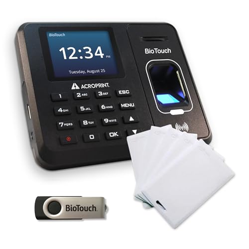 Acroprint BioTouch Self-Contained Automatic Biometric Fingerprint/Proximity Time Clock (KM200)