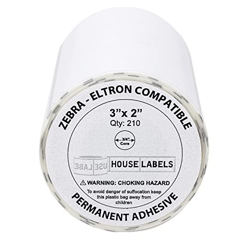 HouseLabels Compatible with Zebra, 3/4" Core, 3" x 2"