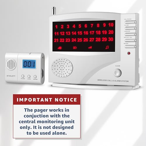 SYNLETT Portable LCD Caregiver Pager for Wireless Nurse Call Systems
