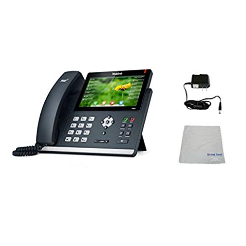 Yealink T48S SIP POE Office Phone Bundle with Power Supply and Microfiber Cloth- Requires VoIP Service - Vonage, Ring Central, 8x8, Mitel or Cloud Services #YEA-T48S (T48S Basic Bundle)