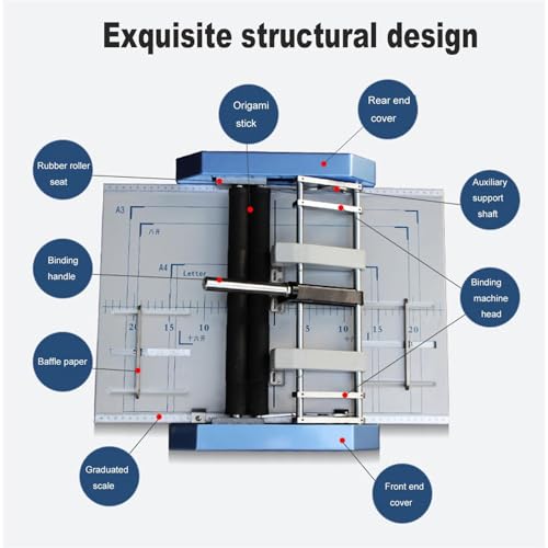 Electric Paper Book Stapler Creaser, Saddle Stitch Flat-Clinch Automatic Binding Machine, A3 Brochure Stapler Folding Machine, Folder Dashed Machine for Card Folder Color Pages
