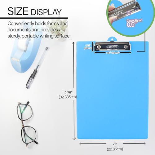 BAZIC Clipboard PVC Standard Clipboards w/Low Profile Clip, Fits A4 Letter Size, Assorted Bright Color, 1 Unit, Random Color