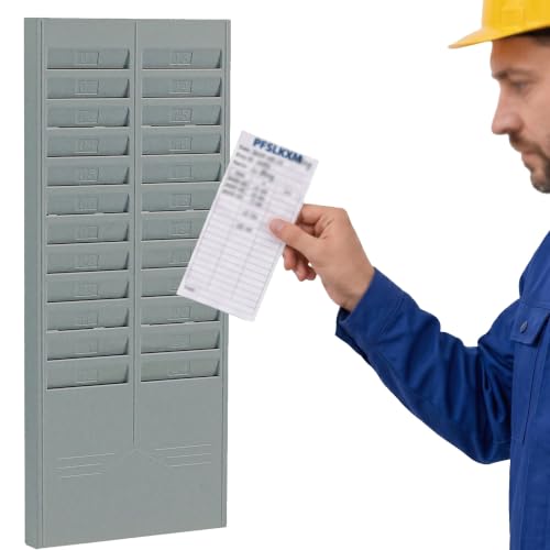PFSLKXM Double Row 24/50 Slot Rack Card Holder, Time Card Holder Wall Mount