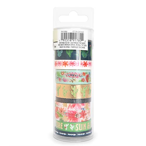 Recollections Cactus Crafting Washi Tape Set, 12 Packs: 8 ct. (96 Total)