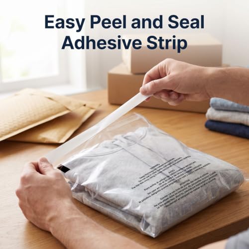 11" X 14" (1000 Count) Self Seal Clear Poly Bags with Suffocation Warning
