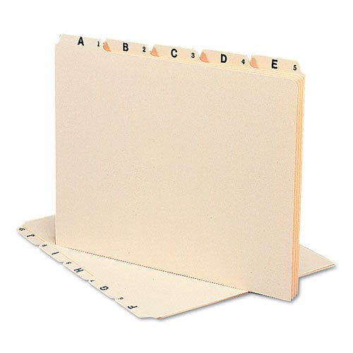 Recycled Top Tab File Guides, Alpha, 1/5 Tab, Manila, Letter, 25/Set