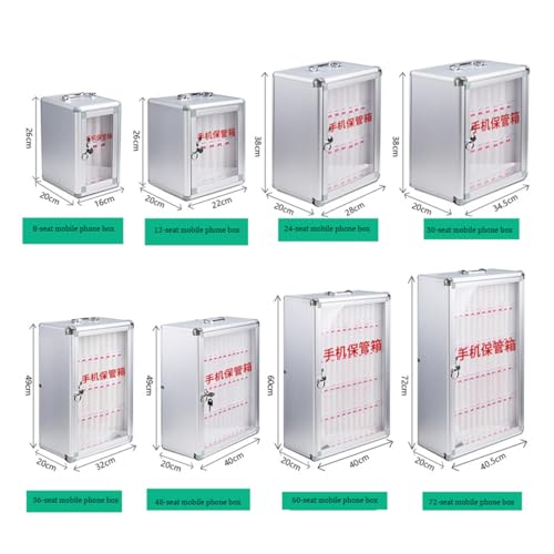 WSNCXFW Aluminum Alloy Pocket Chart Storage Cabinet, School Mobile Phone Storage Box,Cell Phone Lockers with Door Locks and Keys, for Classroom Office Employees,24slots