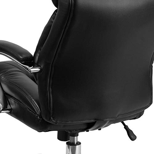 BizChair 24/7 Intensive Use Big & Tall 500 lb. Rated Black LeatherSoft Swivel Ergonomic Office Chair with Loop Arms