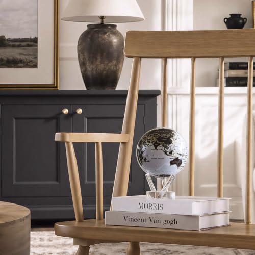 MOVA Self Rotating Globe, Gilded Terra Lux Map Classic (4.5") White & Gold
