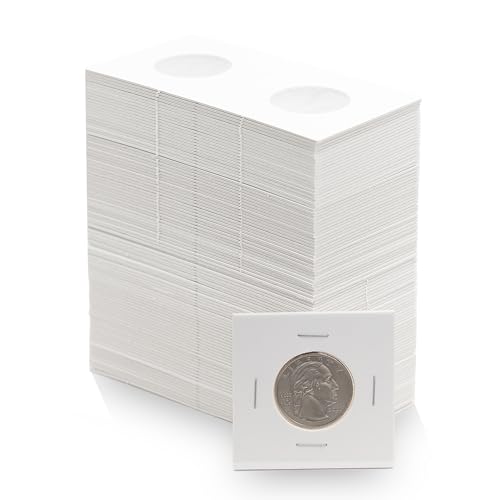 Coin Shield 1000 Quarter 2x2 Cardboard Coin Flips with Mylar Windows Archival Safe