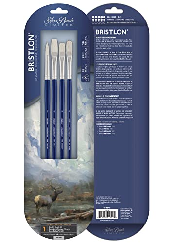 Silver Brush Limited Bristlon Versatile Variety Oil Paintbrush Set, 4pc