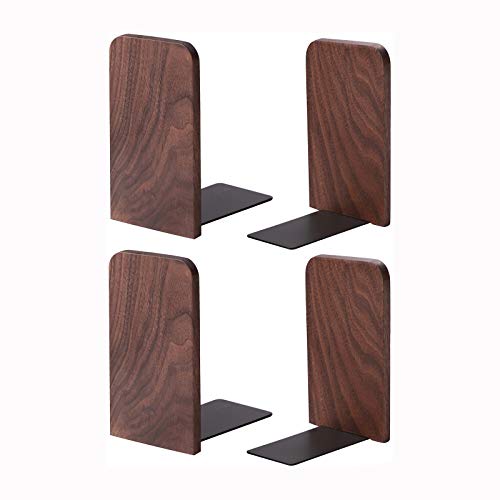 muso wood Walnut Book Ends for Shelves, 2 Pairs