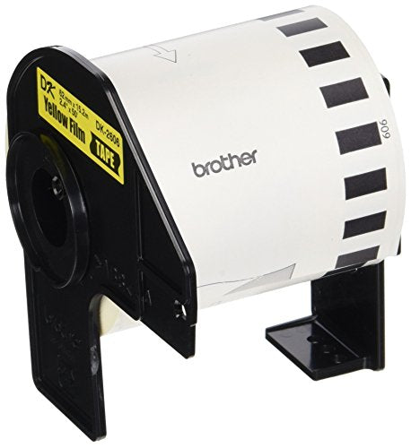 Brother DK2606 Continuous Film Label Tape, 2-3/7" x 50 ft Roll, Yellow
