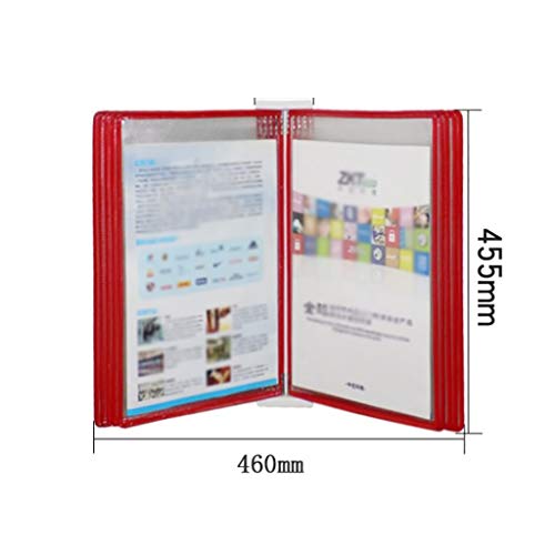 KGDJBGSE Wall Mounted File Holder For A3 Paper, 10 Page Flip Folder With Magnetic Display, Hanging Organizer For Office Wall