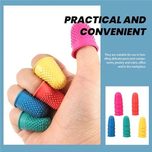Rubber Finger Tips Protectors 60pcs Rubber Fingers Tips Non-Slip Rubber Finger Protectors Wear-Resistant Reusable Compact Finger Cots for Handling Delicate Parts Jewelry Coins
