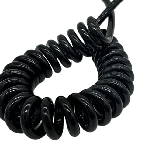 Coiled Curly Mains Flex Multicored Cable 2 Cores Telescopic Power Cord