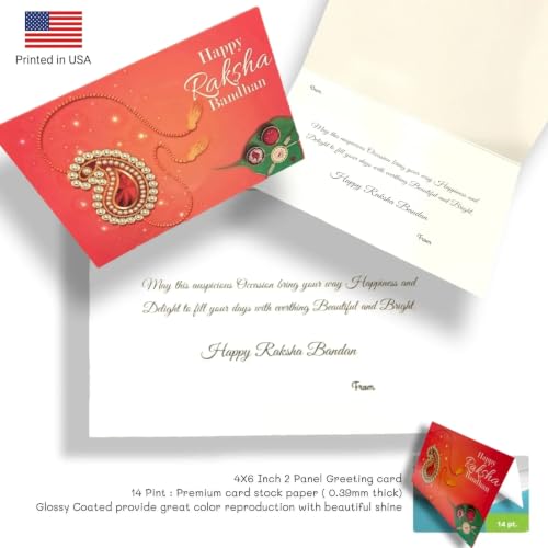 LOVENSPIRE Bulk Rakhi Greeting Card Set for Brother and Sister – Traditional Raksha Bandhan Modern Printed Gift Card, Protection & Good Luck For Sibling Bond 50Pcs