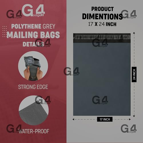 100 Mailing Bags for Postage and Storage Strong Mailer Bags 17" X 24" Grey (61cm x 53cm)