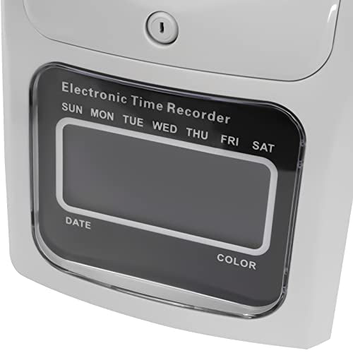 Calculating Time Clock, Electronic Time Recorder, Small Business Punch Pak, Check in and Out Machine for Employees, Includes 50 Time Cards and 1 Security Key, Up to 50 Employees