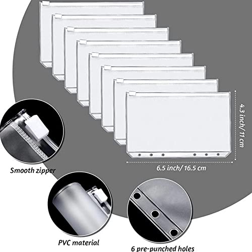 TEDILUVI A6 Binder Budget Planner Notebook Covers Folder Size 6 Hole Pockets Zipper Money Saving Envelope