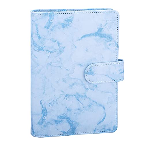 GFHSKRPL A6 PU Leather Binder Budget Marble Refillable Notebook Cover, Loose Leaf Personal Planner Binder Cover with Magnetic Buckle(C)