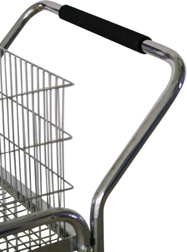 Deluxe Mail Office File Cart,250 Lb. Capacity,Upper & Lower Baskets,Grocery Cart,Laundry,Shopping,Grocery,Luggage,Kitchen,Restaurant Office Trolley