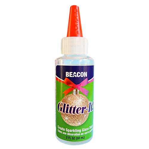 BEACON Glitter-It! Quick-Drying, Crystal Clear, Non-Toxic Glue for Sparkling Glass Decor & Ornament Crafting, 2-Ounce, 12-Pack