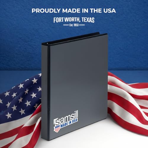 Samsill 1 Inch 3 Ring Binders, Economy Round Ring, Clear View Cover, 200 Sheet Capacity - for School, Home, Office - Black, 12 Pack