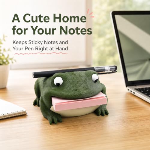 FKSWSQY Toad Sticky Note Holder, 3D Printed Desk Organizer