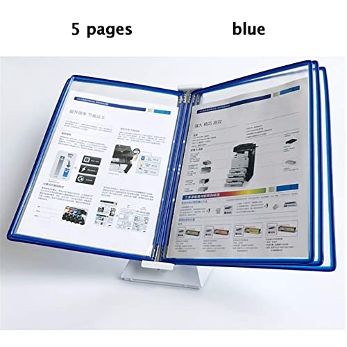 Multi-Page folders, Factory Workshop Wall Hanging Operation Guidance, 5 Double-Sided Display Pockets(Blue)