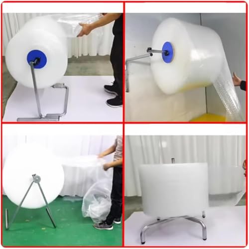 GJOPU Wall-Mounted Bubble Wrap, Bubble Wrap Roll Dispenser, Rust Deformation Resistant, Space Saving, Non-Electric Low Maintenance, for Warehouse Shipping Fragile Items Packing Small 60