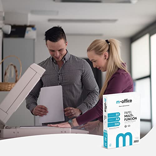 A4 80 g Pack of 500 Sheets Multifunction Paper for Inkjet and Laser Printer, A4 Sheets 210 x 297 mm, Ideal for Office and Home · m-Office (500 Sheets)