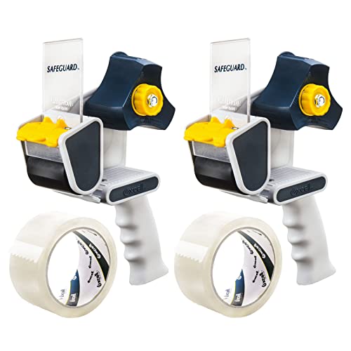 Excell EC-206 Safeguard Packing Tape Dispenser, 2" Wide, 3" Core, 2 Pack