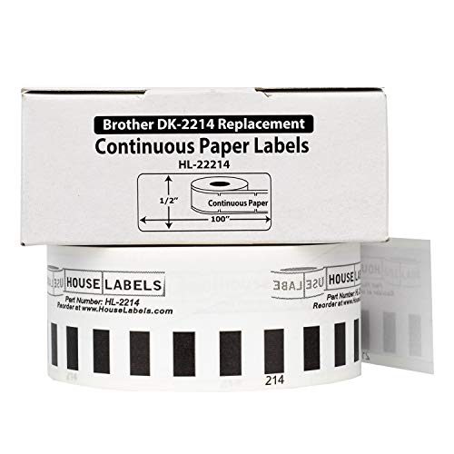 HouseLabels Compatible with Brother DK-2214, 1/2" x 100'